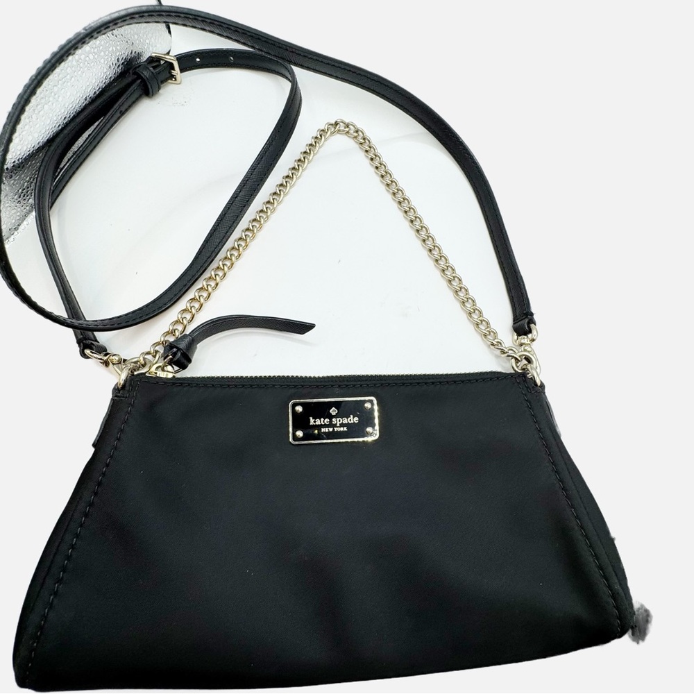 KATE SPADE Wilson Road Jane Convertible Crossbody chain strap Purse Black Gold - Picture 4 of 16